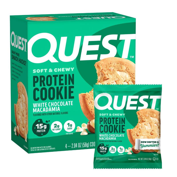 Quest Nutrition Chocolate Chip Protein Cookie, 15g Protein, 1g Sugar, 2g Net Carbs, Keto Friendly, High Protein, Low Carb; 4 Count