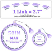 Smart Silent Weighted Hula Circle for Adults - Adjustable 30-50 Inch Exercise Hoop for Women's Weight Loss & Workout - Detachable Fitness Ring with Massage Balls, Belly Fat Burner Equipment