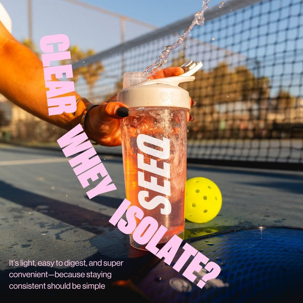SEEQ Clear Protein Powder - Fruit Punch - 25 Servings - 22g Clear Whey Protein Isolate - Zero Sugar - 0g Lactose - Allergen Friendly - GLP1 Support - Bone Health - Muscle Post Workout Recovery