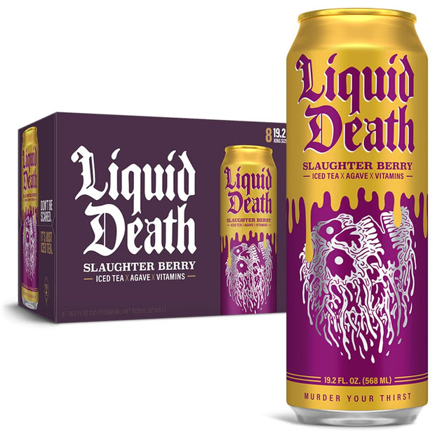 Liquid Death Iced Tea Variety Pack, 12-Pack (12 oz Cans), Low Calorie, Low Caffeine, No Artificial Sweeteners, B12 & B6 Vitamins, 4 Flavors: Dead Billionaire, Rest in Peach, Sweet Reaper, Blueberry Buzzsaw