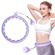 Smart Silent Weighted Hula Circle for Adults - Adjustable 30-50 Inch Exercise Hoop for Women's Weight Loss & Workout - Detachable Fitness Ring with Massage Balls, Belly Fat Burner Equipment