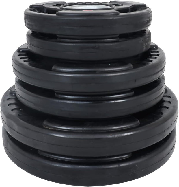 Olympic Cast Iron Plate for Strength Training and Weightlifting, Pairs, Sets or Set with Barbell, Multiple Sizes