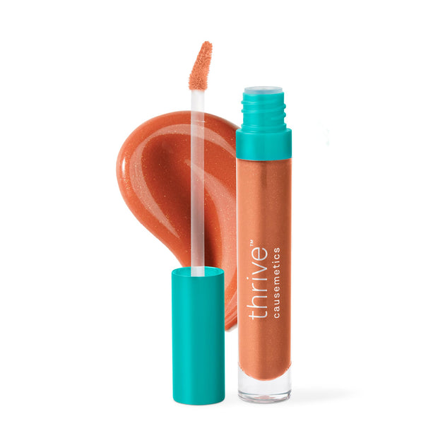 Thrive Causemetics Sheer Strength Lip Plumping Peptide Gloss, Lip Plumper with Vitamin E, Peptides, Plumps, Smooths & Hydrates Lips, High Shine, Vegan & Cruelty Free, Kaisa (Dusty Rose)