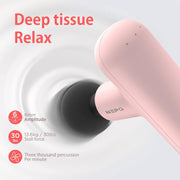 Mini Massage Gun, Powerful Fascial Gun Portable Deep Tissue Percussion Muscle Back Head Massager for Pain Relief with 4 Massage Heads High-Intensity Vibration Rechargeable Small Massage Gun