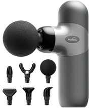 Mini Massage Gun, Percussion Muscle Massager for Back Pain Relief, Compact Sports Travel Massage Gun with 6 Massage Heads 4 Speeds, Gift for Her, Home, Athletes