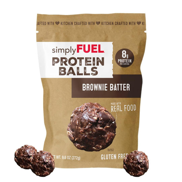 simplyFUEL Whole Food Protein Balls with Probiotics - Peanut Butter Honey Almond Snacks - 8g Protein Snack - Gluten Free Energy Balls