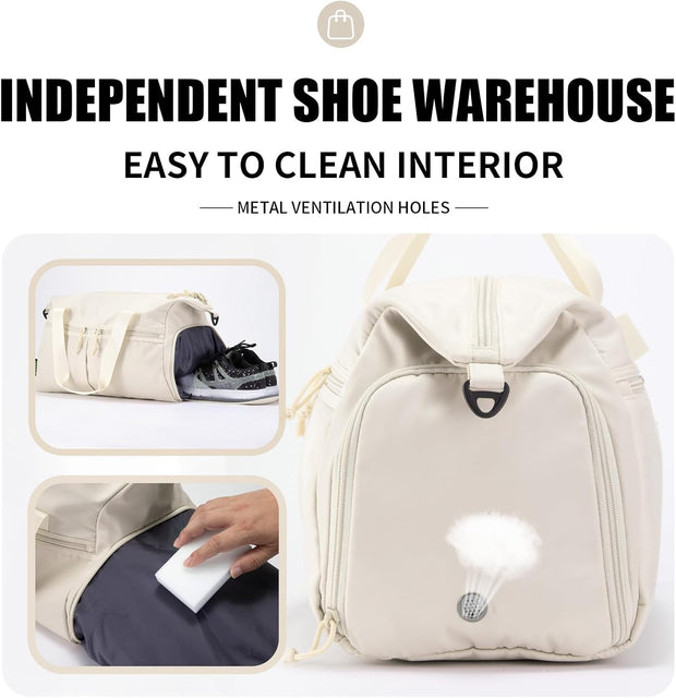 Weekender Duffel Bag with Shoe Compartment And Wet Pocket-Luggage Everyday Overnight Bag for Men and Women Travel-Carry On Gym Bag