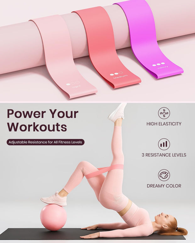 Pilates Ring Set for Women, Home Workout Pilates Equipment with Resistance Bands, 14'' Magic Circle, Mini Ball, Pilates Starter Kit for Strength, Toning and Flexibility, Workout Guide Included