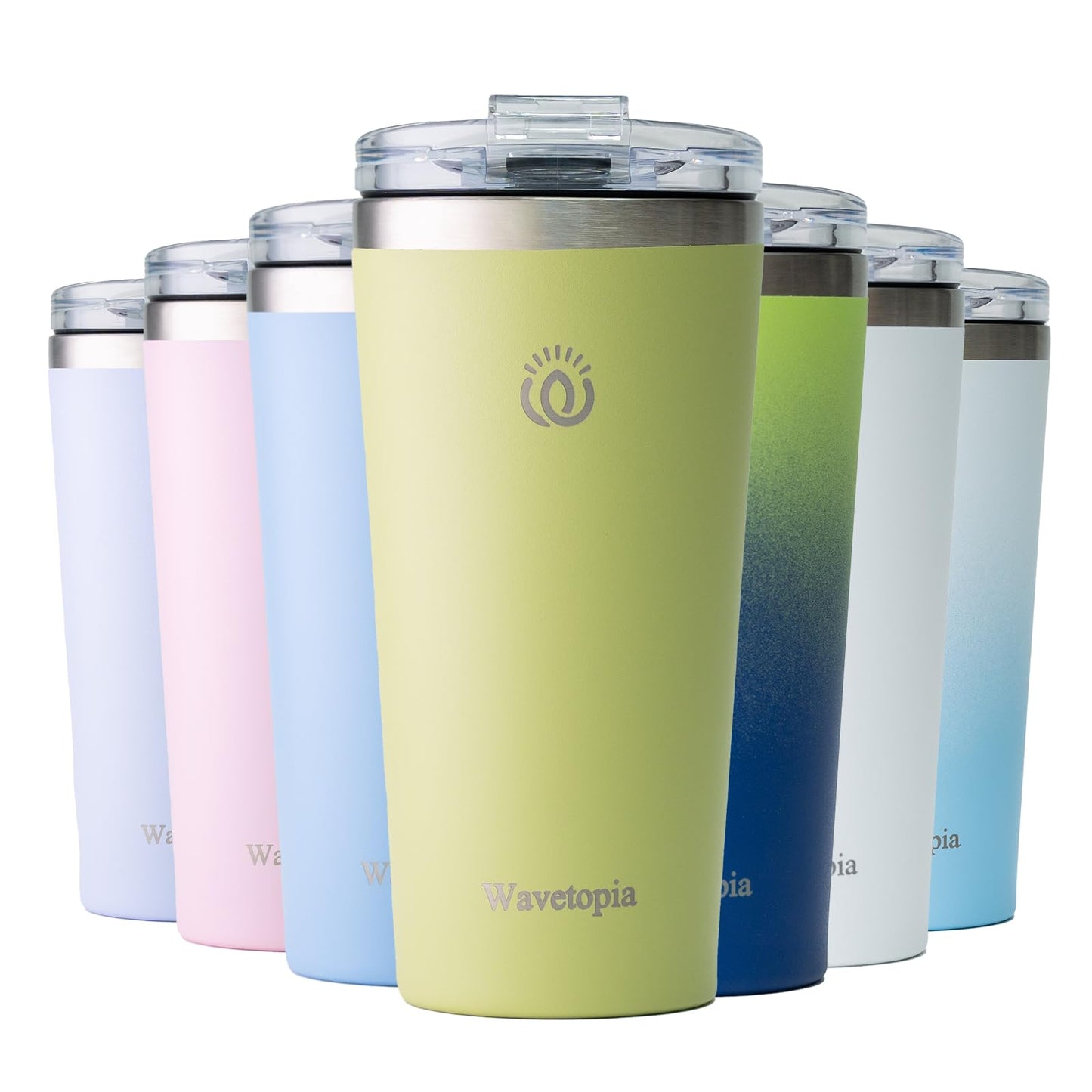 Insulated Coffee Mug with Lid, Reusable Stainless Steel Travel Coffee Cup, 16 Oz Double Wall Vacuum Spill Proof Tumbler Cups for Men and Women Hot & Cold Drinks（Black）