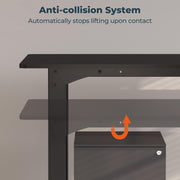 4 Legs Standing Desk, Large 79x31 Inches Electric Adjustable Height Desk with Splice Board, Stand Up Desk Home Office Computer Workstation, Black