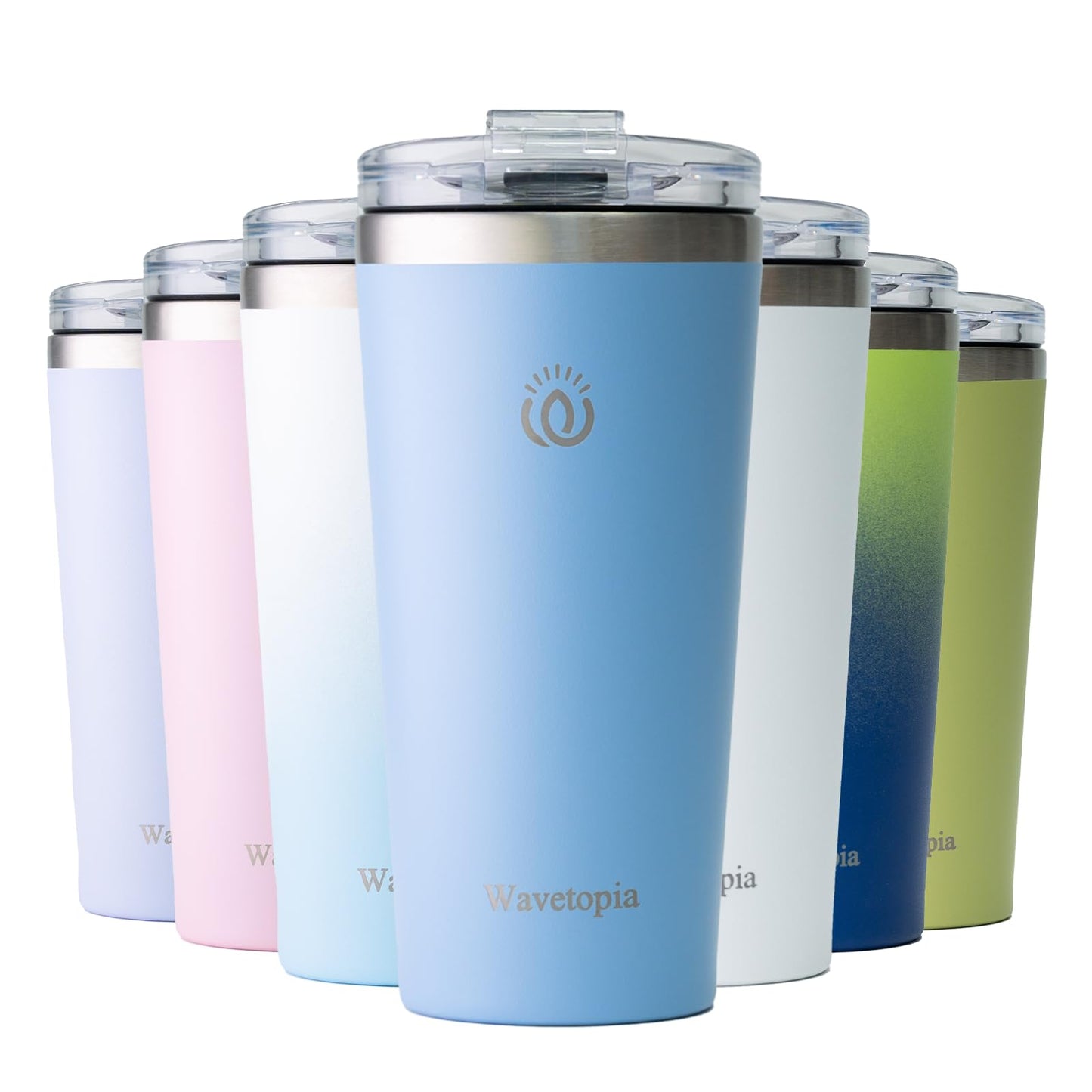 Insulated Coffee Mug with Lid, Reusable Stainless Steel Travel Coffee Cup, 16 Oz Double Wall Vacuum Spill Proof Tumbler Cups for Men and Women Hot & Cold Drinks（Black）
