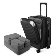 LEVEL8 Grace Carry On Luggage, 20 Inch Hardside Suitcase, Abs+Pc Harshell Spinner Luggage with Tsa Lock, Spinner Wheels, Grey, 20-Inch Carry-On