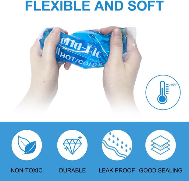 Soft Ice Packs Reusable Gel Pack 2, Hot and Cold Gel Ice Packs for Injuries, Headaches, Joint Pain Relief, Comfort Ice Pack Flexible Therapy on Neck, Ankle, Knee, Leg, Shoulder, Elbow, Wrist, Feet