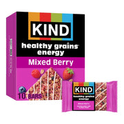 KIND Healthy Grains Energy Bars, Mixed Berry, 19g Whole Grains, Made with Super Grains, Gluten Free Snacks, 10 Ct Value Pack, 14.1oz