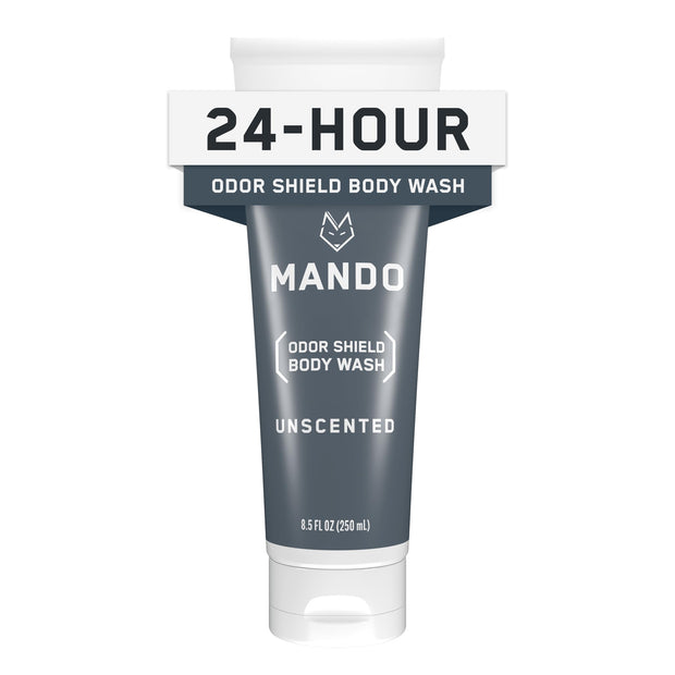 Mando Odor Shield Body Wash - 24 Hour Control - Removes Odor Better than Soap - SLS and Paraben Free, Skin Safe - 8.5 Ounce (Pro Sport)