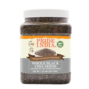 Pride Of India Natural Black Chia Seeds - Ideal Smoothie Ingredient & Salad Topping - Omega 3 Source, High Fiber Superfood & Protein Rich Seed - 1.25 Pound (20oz) Jar