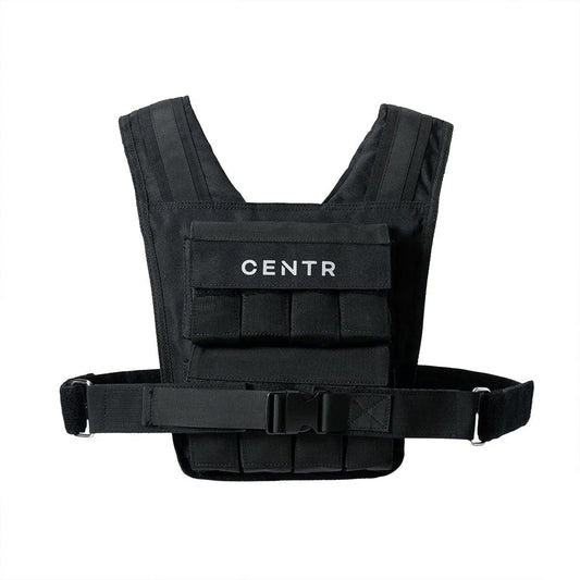 Centr Adjustable Weighted Vest 20lbs for Men & Women – Workout, Running, Strength Training, Fitness, Weightlifting & Muscle Building Vest with Sand Bag Weights, Slim Design
