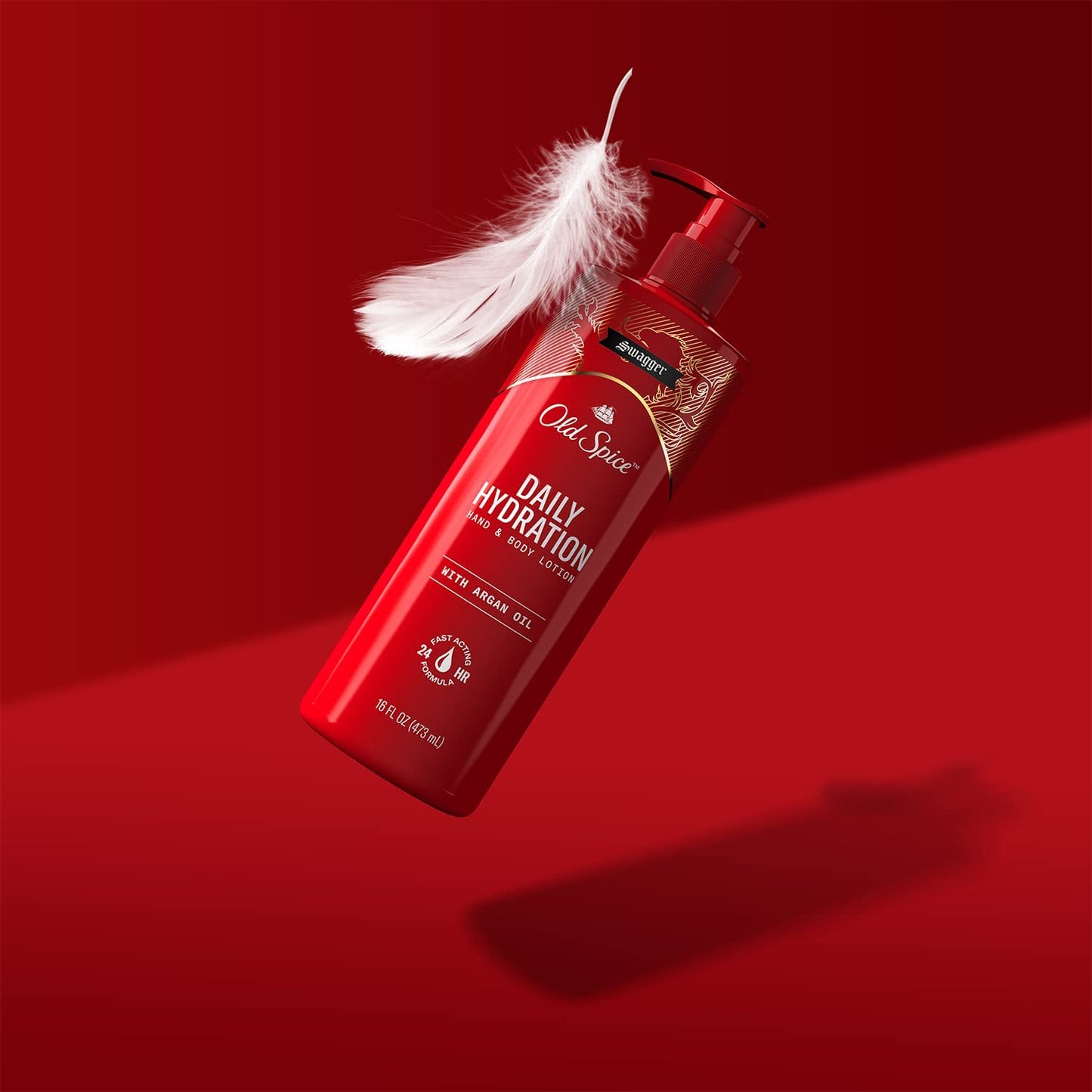 Old Spice Hand & Body Lotion for Men, Daily Hydration, 24/7 Hydration, 24/7 Replenishing Rich Moisture for Dry Skin, Lightweight Formula, Swagger with Argan Oil Scent, 16 fl (Pack of 4)