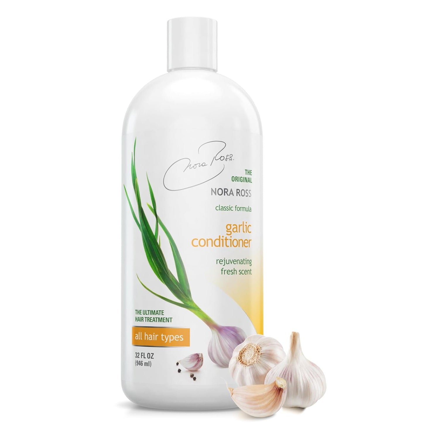 Nora Ross Garlic Extract Conditioner with Sesame Seed Oil – Deep Hair Conditioner for Dry, Damaged Hair – Paraben-Free Hydrating & Conditioning Treatment for Men & Women – 32oz
