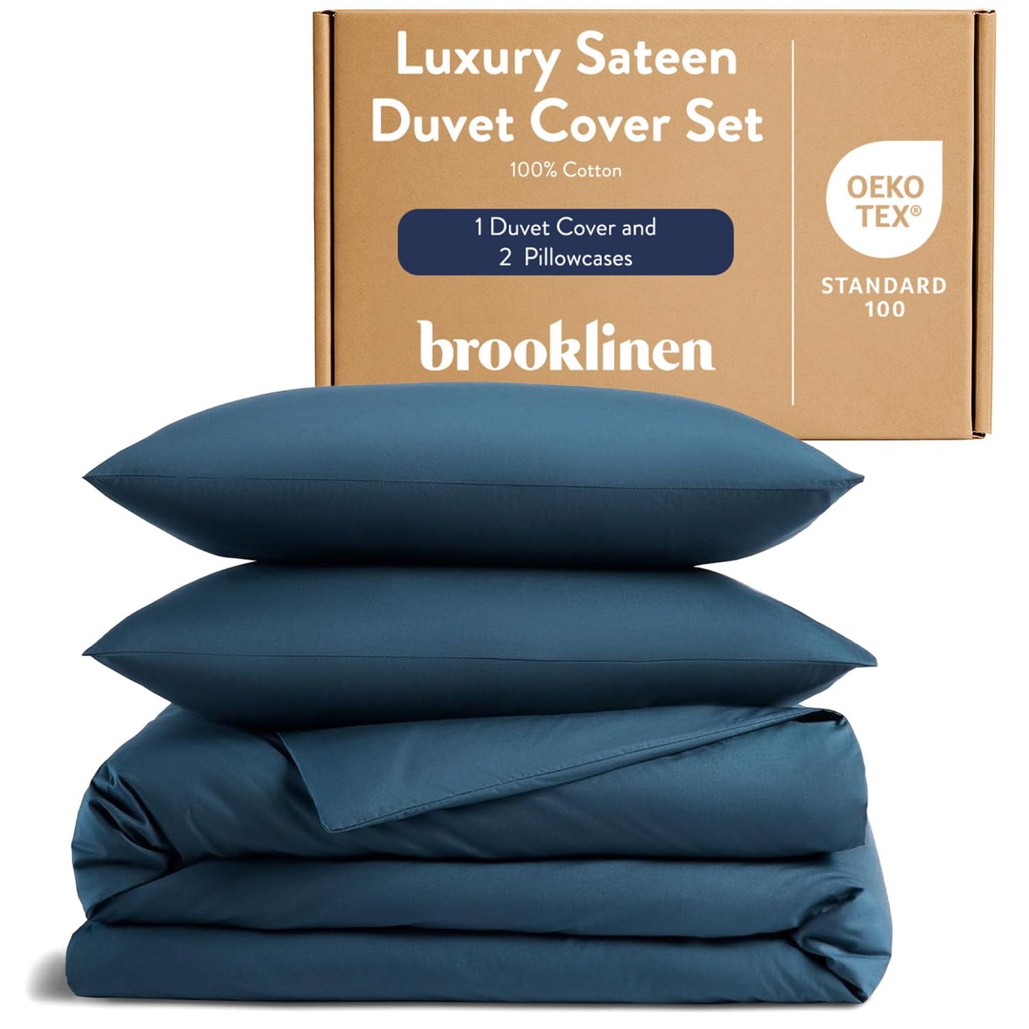 Brooklinen Luxury Sateen Duvet Cover - 100% Cotton, Full/Queen Size in White with Extra-Long Corner Ties and Button Closure | Best Luxury Sheets