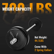 PayLessHere Barbell 7Ft Olympic Barbell 700lbs Capacity Solid Chrome BarBell Bar for Strength Training, Weightlifting, and Powerlifting(2Inch Diameter)