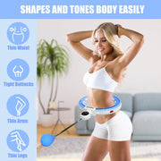 U5-16 Knots Waist 28”- 46”, Silent Smart Weighted Hula Hoop for Adults Weight Loss, Infinity Hoop Plus Size, Home Outdoors Fitness Exercise, Abdominal Toner