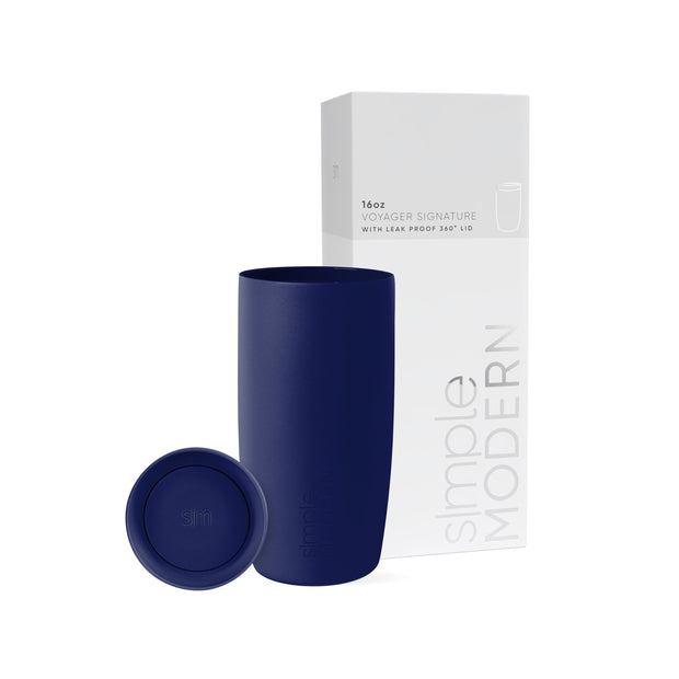 Simple Modern Travel Coffee Mug Tumbler with 360° Lid | Ceramic-Lined Insulated Stainless Steel Cold Brew Iced Coffee Cup Thermos | Gifts for Women Men Her Him | Voyager Signature | 16oz | Forest