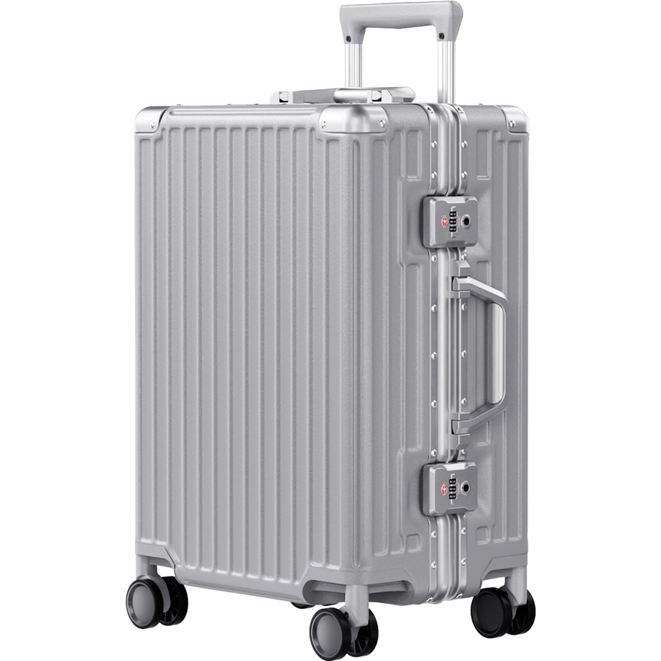 AnyZip Luggage Aluminium Frame Suitcase Hard Shell TSA Lock No Zipper 28In Black