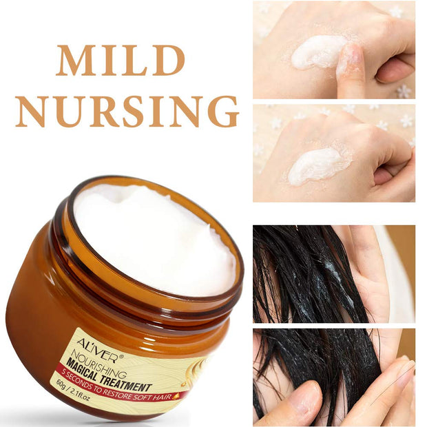 Magical Keratin Hair Treatment Oil, 2pcs Advanced Molecular Hair Roots Professtional Hair Conditioner, 5 Seconds to Restore Soft Hair, Deep Suitable for Dry & Damaged Hair-60ml