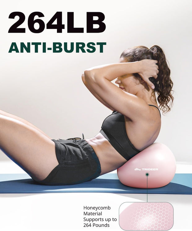 Trideer Pilates Ball 9 Inch, Small Exercise Ball with Exercise Guide for Yoga, Core Training, Physical Therapy, Balance, Stability, Stretching