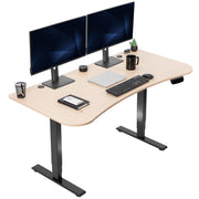 VIVO Electric 63 x 32 in Standing Desk, Memory Height Adjustment, 176 lb Frame Support, 2E Series, Black Top Black Frame, DESK-KIT-2E1B