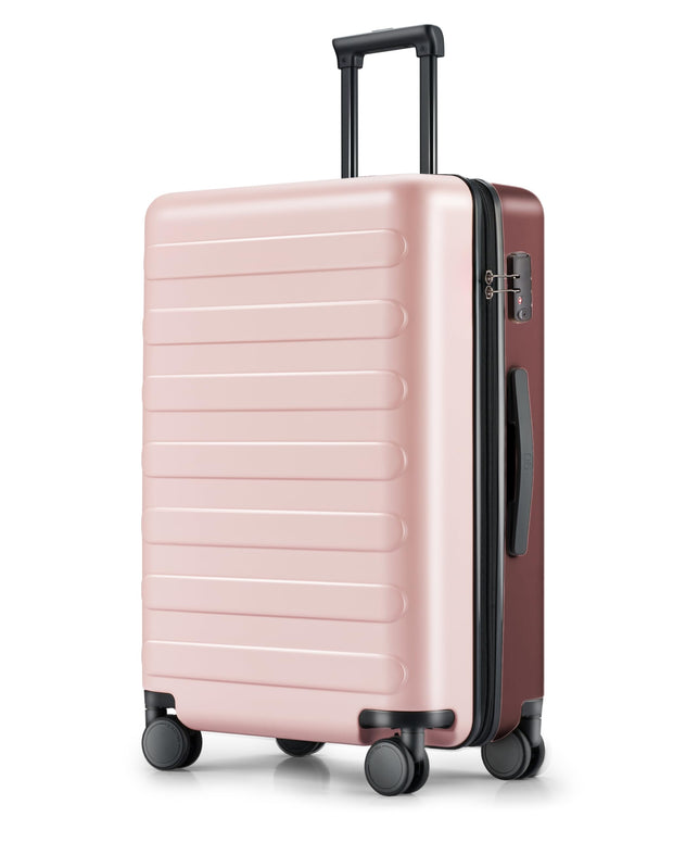 NINETYGO Carry On Luggage 22x14x9 Airline Approved, 20 Inch Luggage with Smooth Spinner Wheels, Lightweight, Hard Shell PC Suitcase Carry-On, Travel Luggage, TSA Approved (Pink, Rhine Basic)