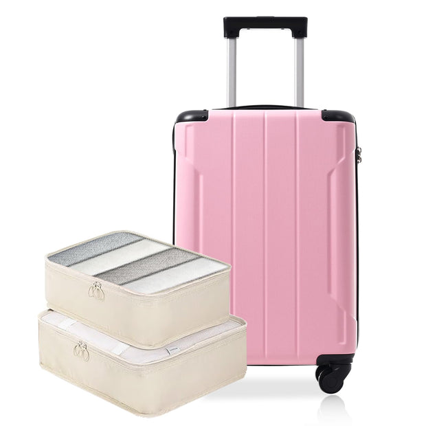 Merax Luggage Sets 3-Piece Hardshell with Spinner Wheels Lightweight Suitcase with Corner Guards (Green, 20/24/28)