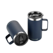 KXIAOCHEN 20oz Insulated Coffee Mug with Lid, Stainless Steel Coffee Cup, Double Wall Vacuum Coffee Tumbler with Handle, Premium Thermal Travel Coffee Mug (Navy Blue)