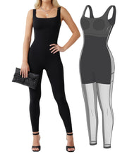 Popilush Shapewear Jumpsuits for Women Built-in Bra Tummy Control Bodysuit Square Neck Sport Romper Summer Outfit