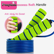 Ponydash Jump Rope, Jump Ropes for Kids, 2 Pack Kids Jump Rope Lightweight &Adjustable &Durable jumping rope for Fitness-Speed Jump Rope for Women Men Youth, Foam Grips Handles for, Workout