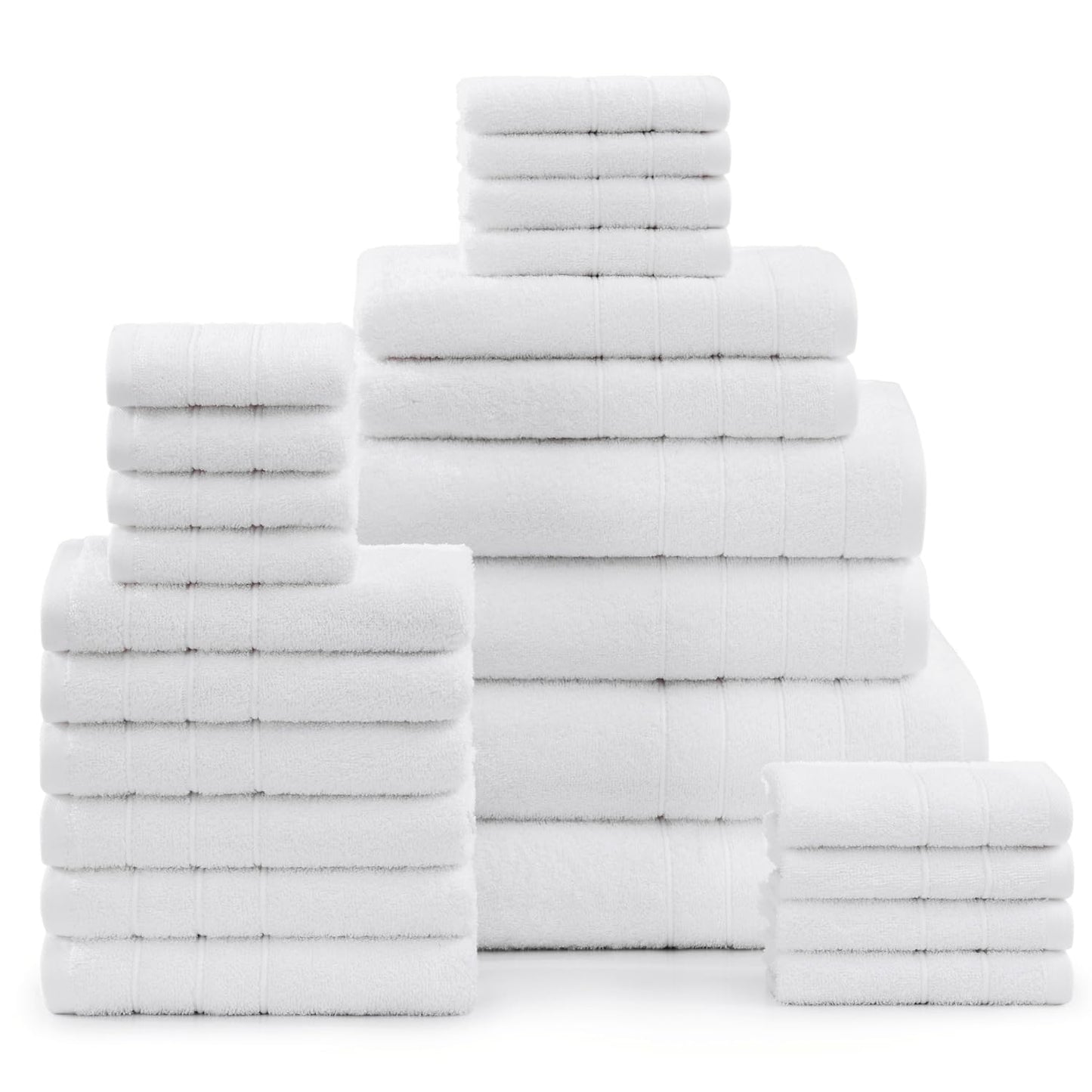 Casa Platino 100% Cotton Luxury Bathroom Towel Set - 8 Pc - Ring Spun, Quick Dry, Soft & Highly Absorbent - 2 Bath, 4 Washcloths, 2 Hand Towels - Remains Plush After Multiple Washes - Cerulean Blue