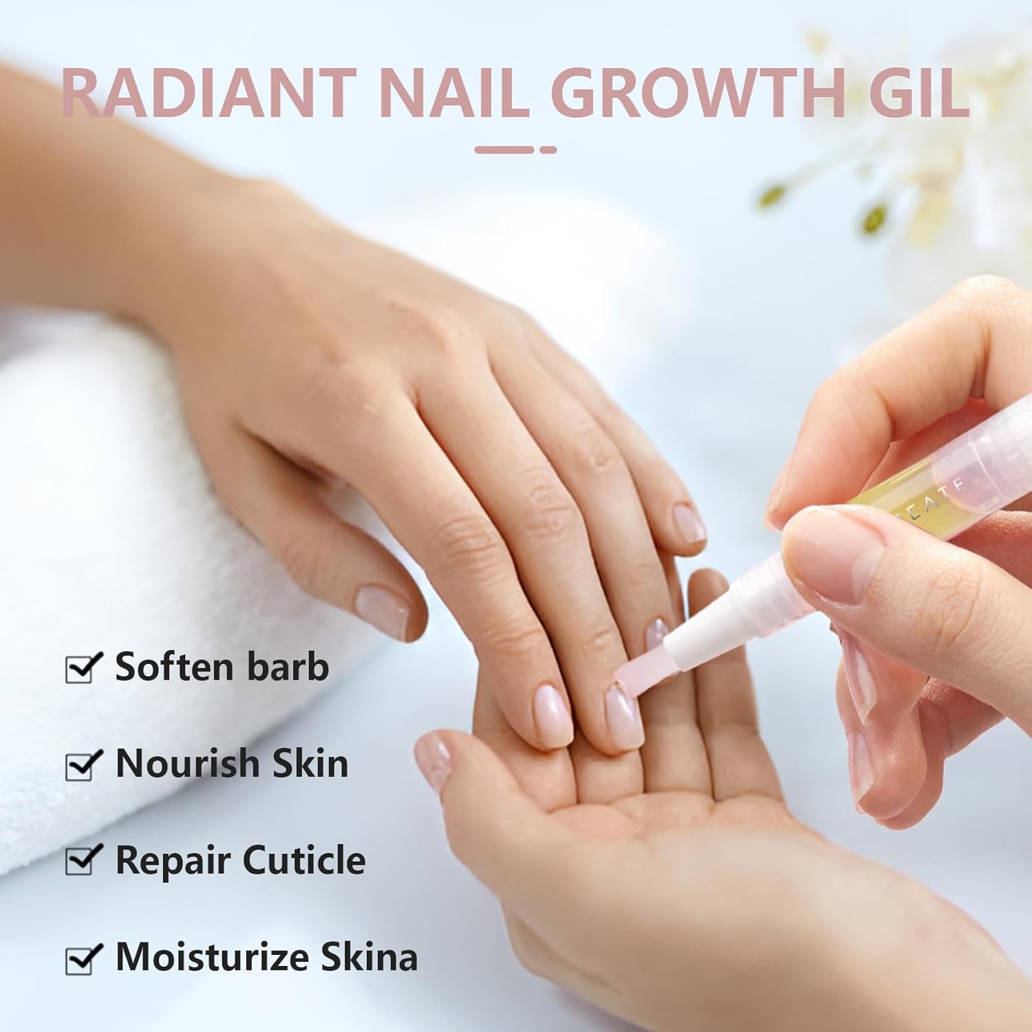 Nail Growth Oil, 2 PCS Cuticle Oil for Nails, Rejuvenation Nail Repair Oil for Moisturize Strengthen