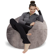 Sofa Sack Bean Bag Chair - Plush, Ultra Soft - Memory Foam Bean Bag Chair with Microsuede Cover - Stuffed Foam Filled Furniture and Accessories for Dorm Room 3 Feet - Charcoal