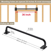 Pull Up Bar Wall Mount 440 LBS Capacity Doorway Chin Up Bar Multifunctional Steel Chinup Bar with with Resistance Band Hooks for Indoor Home Gym Garage