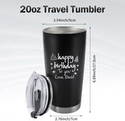 Personalized Coffee Tumbler with Picture & Text - Personalized Travel Coffee Mug - Custom 20oz Stainless Steel Tumbler Cup with Lid - Custom Cup Gift for Dad, Mom, Friends