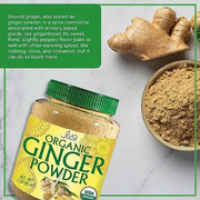 Jiva Organics Organic Ginger Root Powder 1 LB Jar - Gluten Free, Non-GMO - for Cooking, Baking, Tea & More - Bulk Ginger Ground Dry