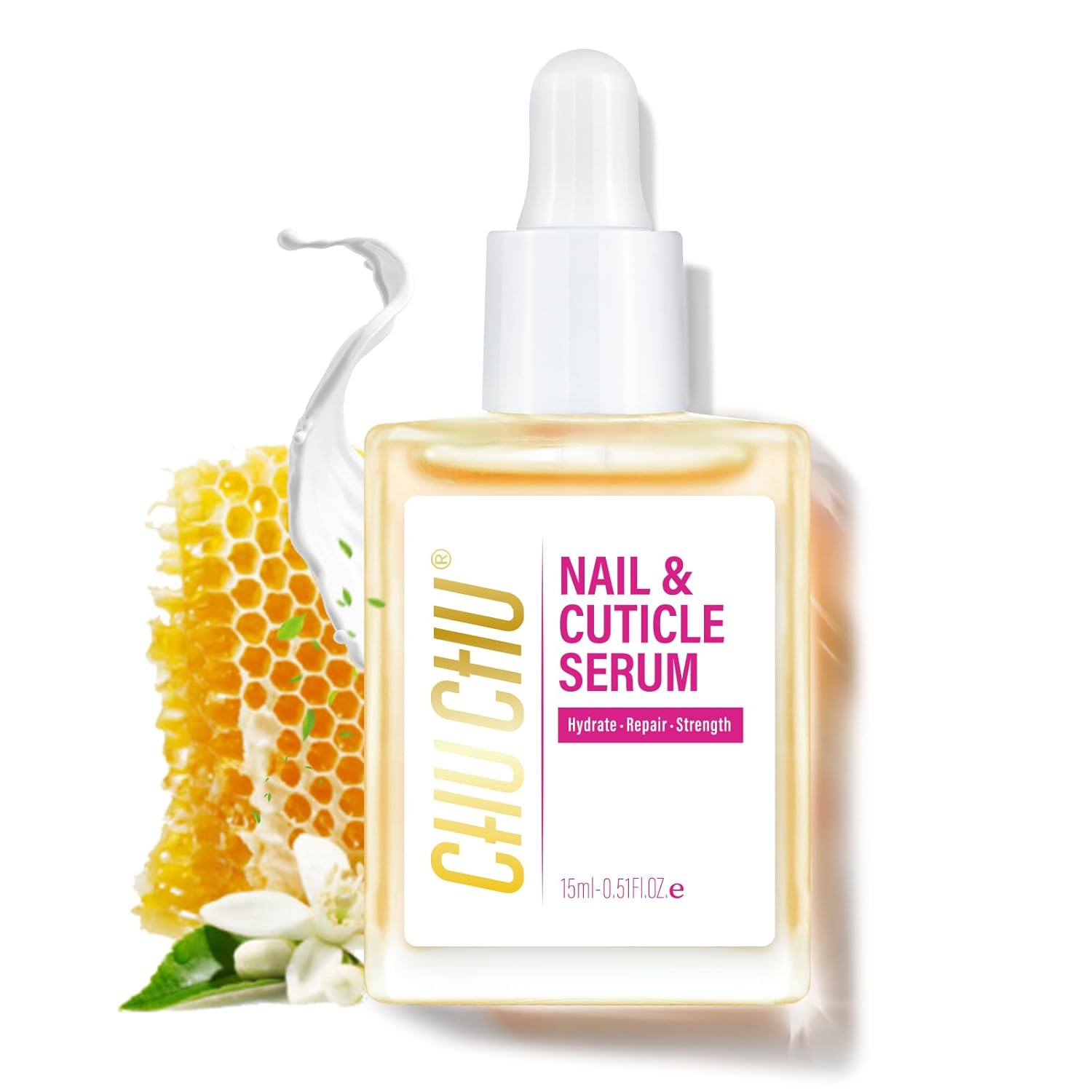 CHUCHU Nail Growth and Strengthening Serum: Fast Absorbing Honey Milk Fragrance Protein – Cuticle Care Treatment for Women Men Professional Home - Ideal Gift for Nail Care Enthusiasts