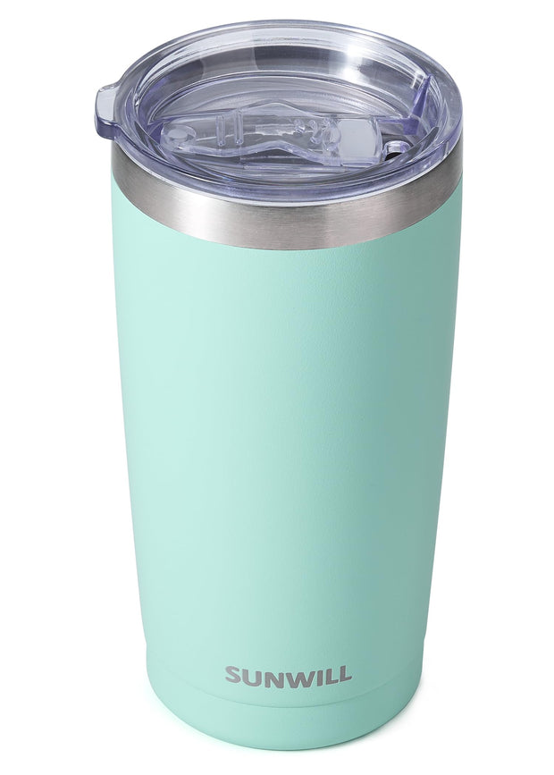 SUNWILL Travel Coffee Tumbler 20 oz, Insulated Mug with Lid, Stainless Steel Cup for Outdoor, Powder Coated Navy