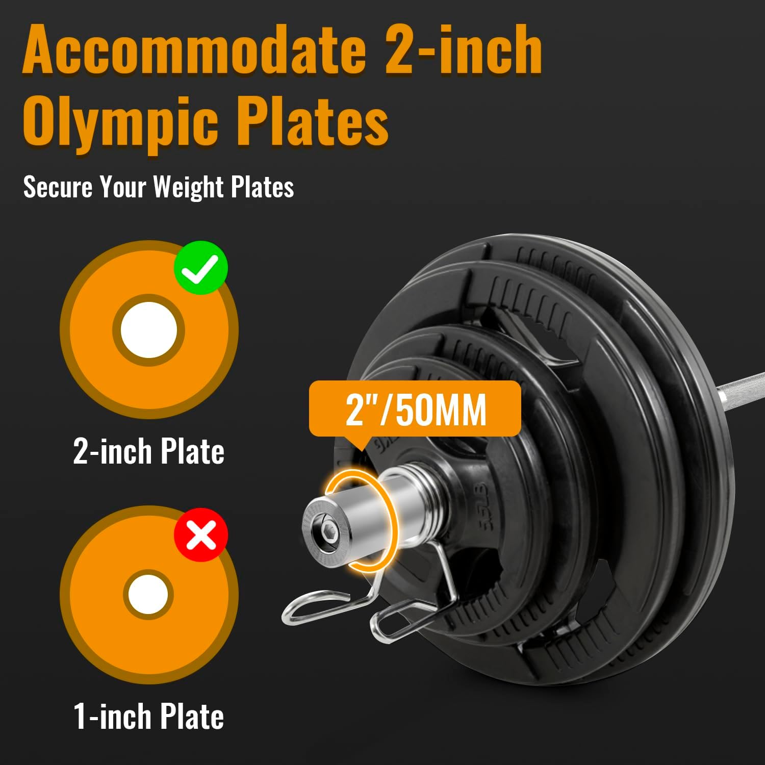 PayLessHere Barbell 7Ft Olympic Barbell 700lbs Capacity Solid Chrome BarBell Bar for Strength Training, Weightlifting, and Powerlifting(2Inch Diameter)
