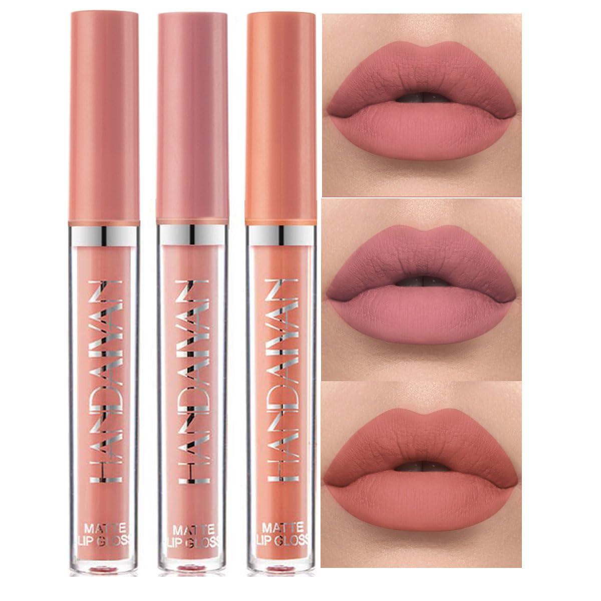 6Pcs Matte Liquid Lipstick Makeup Set, Matte liquid Long-Lasting Wear Non-Stick Cup Not Fade Waterproof Lip Gloss (Set A)