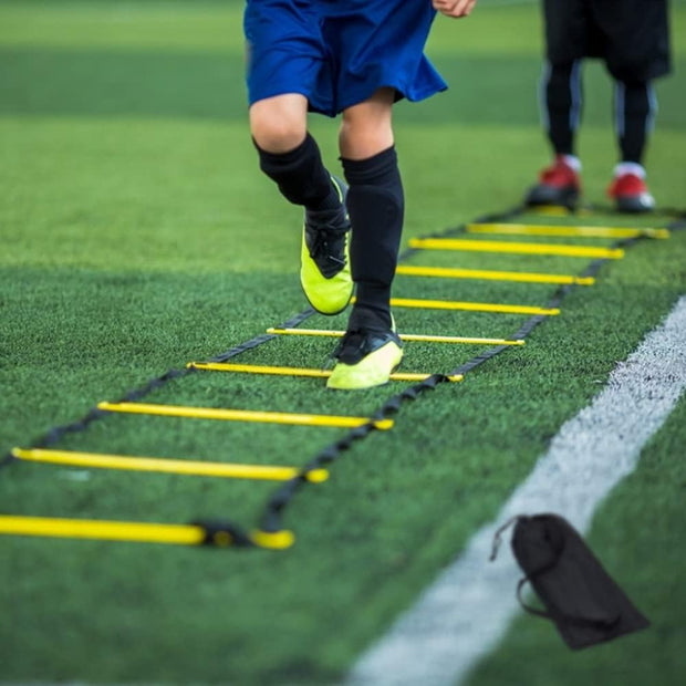 1/2/4 Pack 12 Rungs Agility Ladder Set, Training Ladder with Steel Stakes and Carry Bag for Soccer, Speed Fitness Feet Training