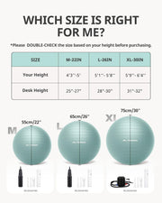 Trideer Yoga Ball – Anti-Burst Exercise Ball for Pregnancy, Office, Birthing, Stretching & Core Workout – Home Gym & Therapy