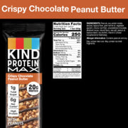 KIND Protein MAX Crispy Chocolate Peanut Butter Snack Bars, 20g of Protein, Keto Friendly, 1g of Sugar Per Bar, Gluten Free, 4 Count Box