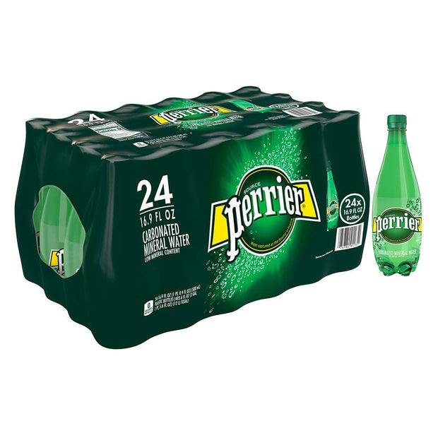 Perrier L'Orange Flavored Carbonated Mineral Water (Lemon Orange Flavor), Plastic Bottles, 16.9 Fl Oz (Pack of 24)
